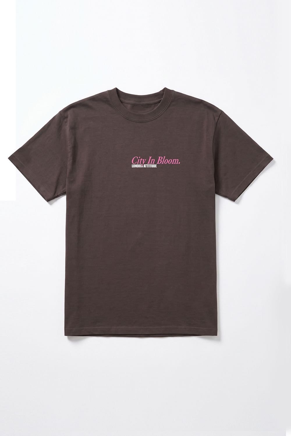 LONDON ATTITUDE LONDON ATTITUDE Men's Tokyo City in Bloom Oversized Heavyweight Graphic T-Shirt in Chocolate - 4
