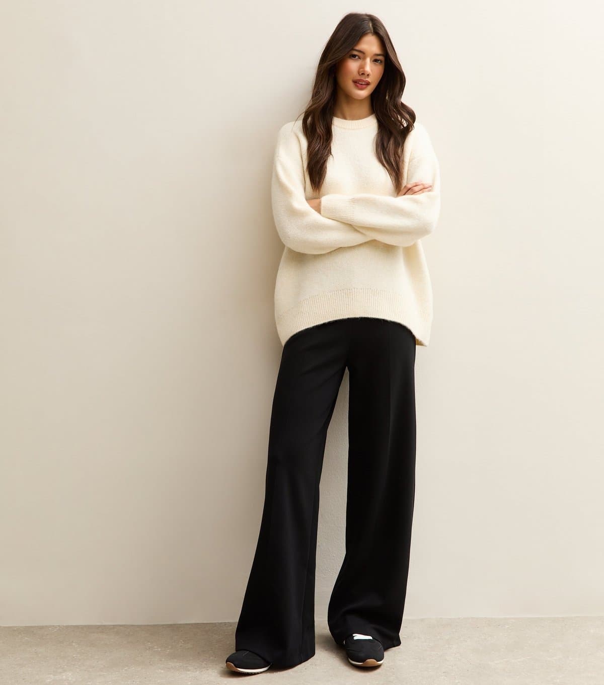 New Look New Look Black Jersey Wide Leg Trousers