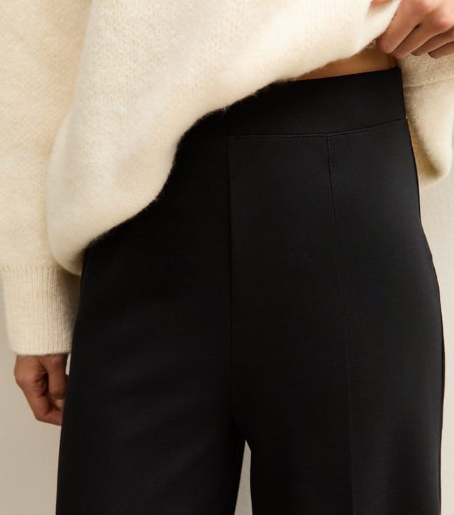 New Look Women's Black Elasticated Waist Wide Leg Trousers New Look - 2