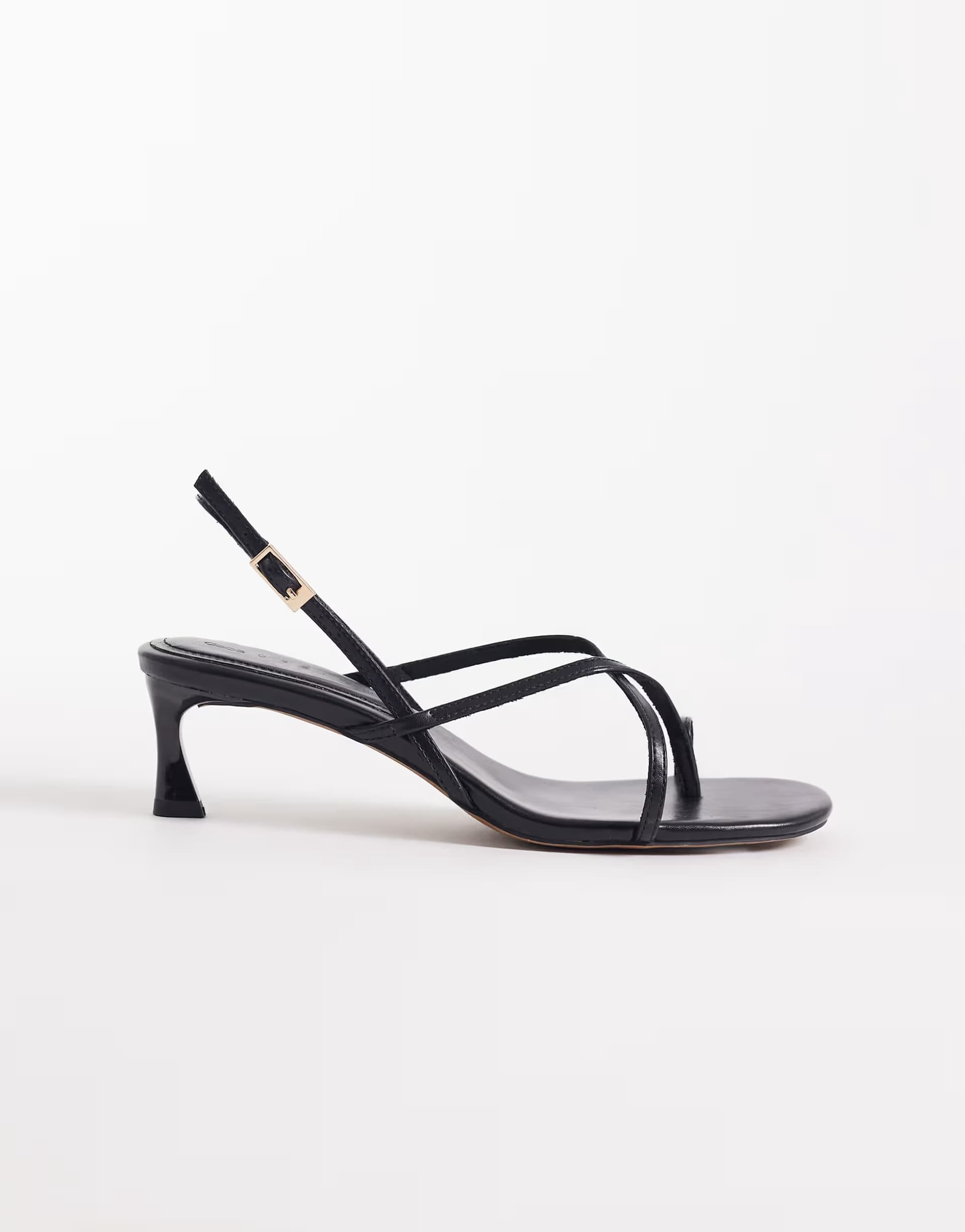 ASOS ASOS Black Strappy Kitten Heeled Sandals