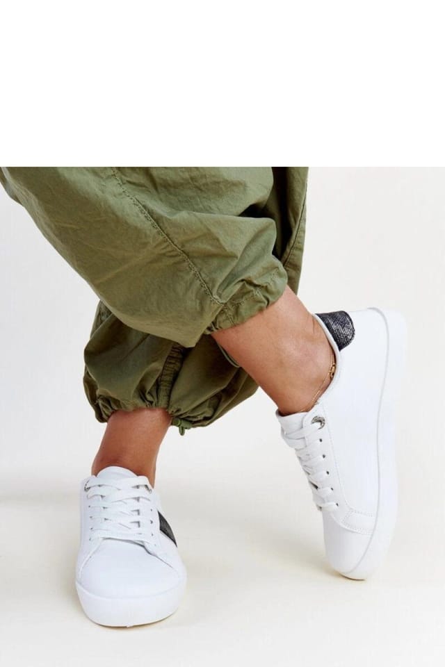 Love Lace Love Lace Women's Zirconia Strap Faux Suede Low Lace Up Sneakers White Black - 3