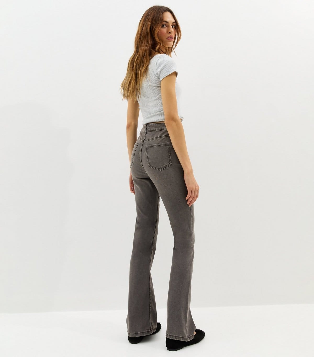 New Look Women's Dark Grey Enhance Quinn Bootcut Stretch Denim Jeans New Look - 4