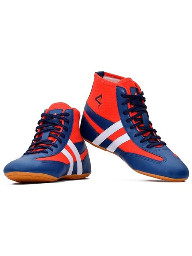 QUIVE QUIVE Men's Kabaddi High Top Pro Wrestling Shoes in Red - 2