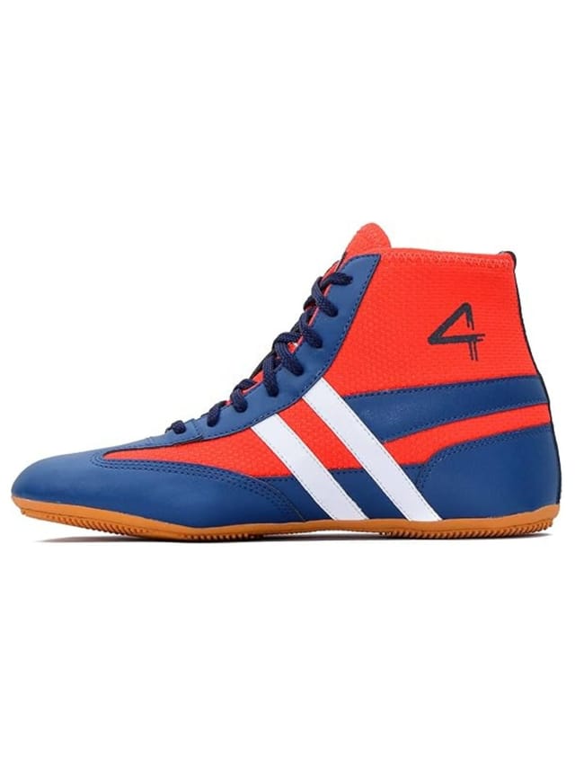 QUIVE QUIVE Men's Kabaddi High Top Pro Wrestling Shoes in Red - 3
