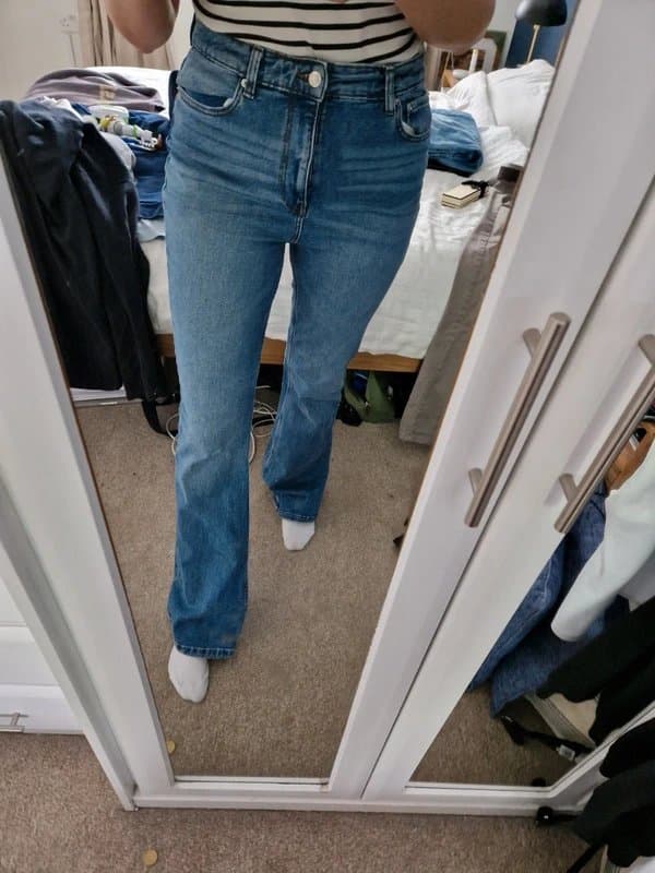 ASOS Blue flared jeans tall