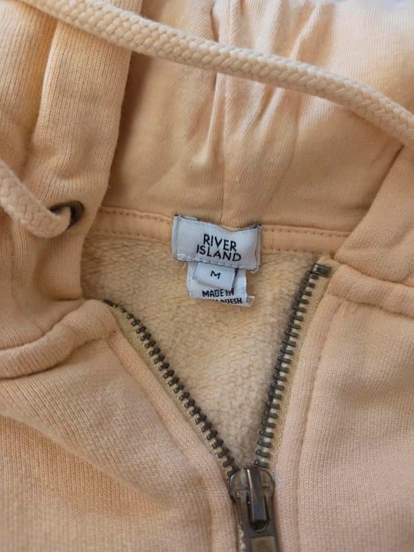 River Island River Island - Peach Zip-Up Hoodie with Hood - Size Medium