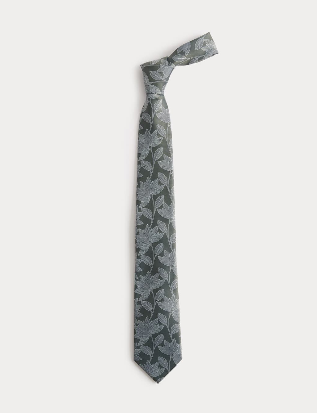 Marks & Spencer M&S Floral Fan Tie Green
