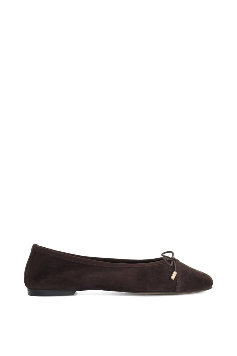 Dune London Dune London Women's 'Haliah' Suede Ballet Pumps in Brown - 1