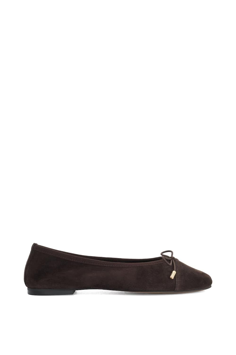 Dune London Dune London Women's 'Haliah' Suede Ballet Pumps in Brown - 1