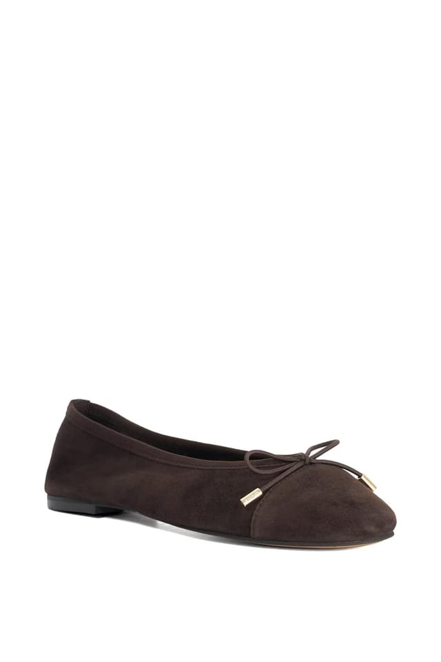 Dune London Dune London Women's 'Haliah' Suede Ballet Pumps in Brown - 2