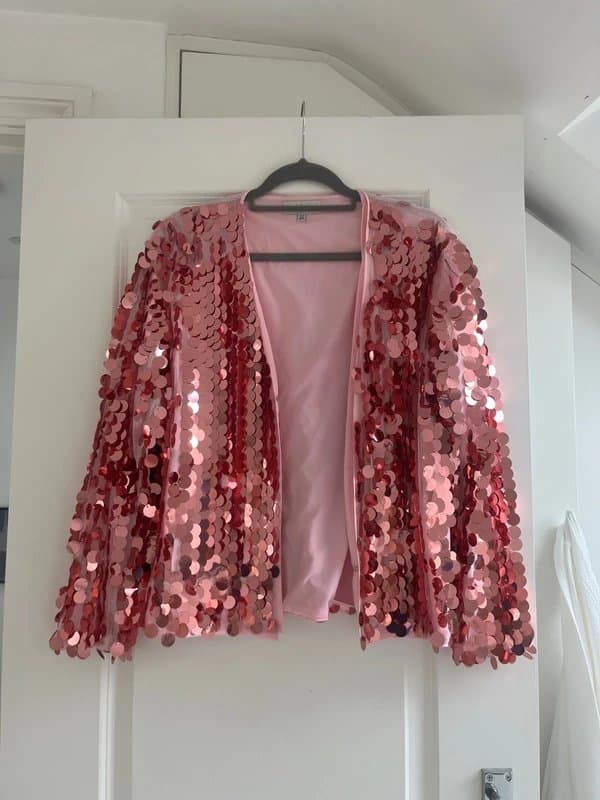 Never Fully Dressed Never Fully Dressed Pink Large Sequin jacket size 12
