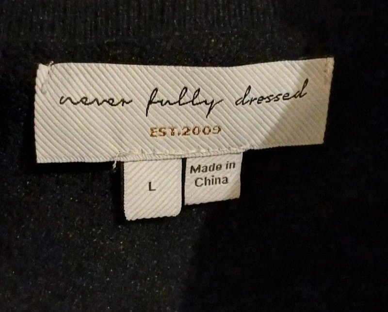 Never Fully Dressed Never Fully Dressed Black Knitted Tunic/Dress - size L