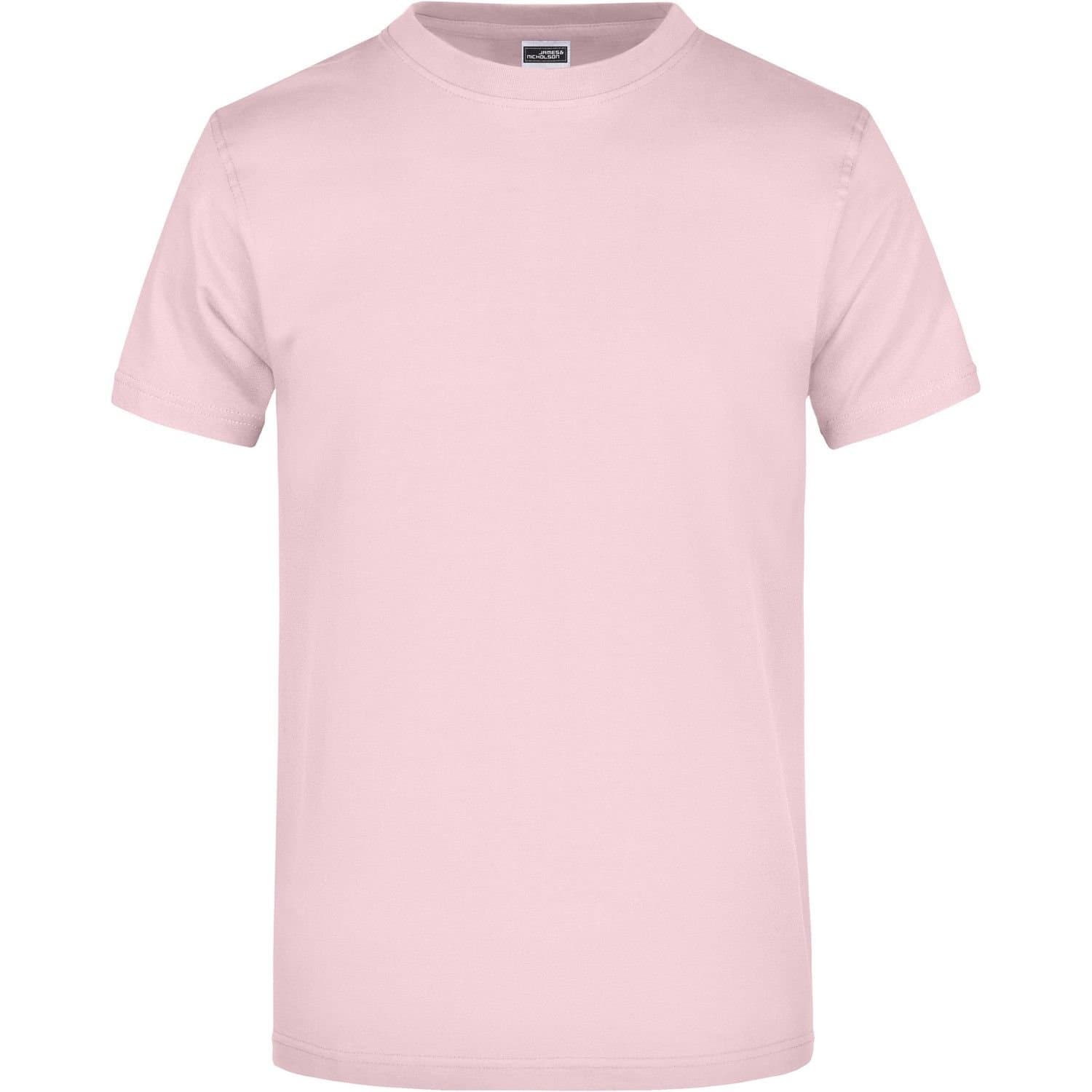 James and Nicholson James and Nicholson Men's Heavyweight Crew Neck T-Shirt in Rose