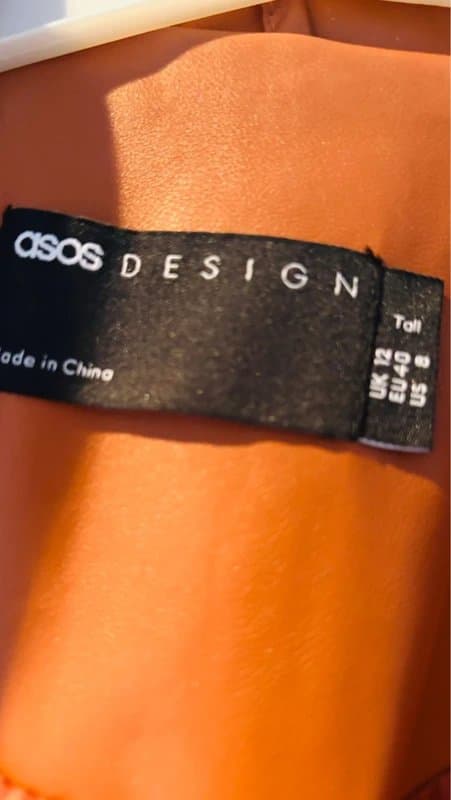 ASOS Faux leather tan suit