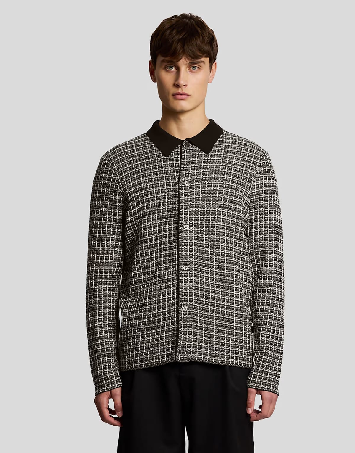 ASOS Lyle & Scott Mid knits basketweave jacquard cardigan in w835 lacquer - 1