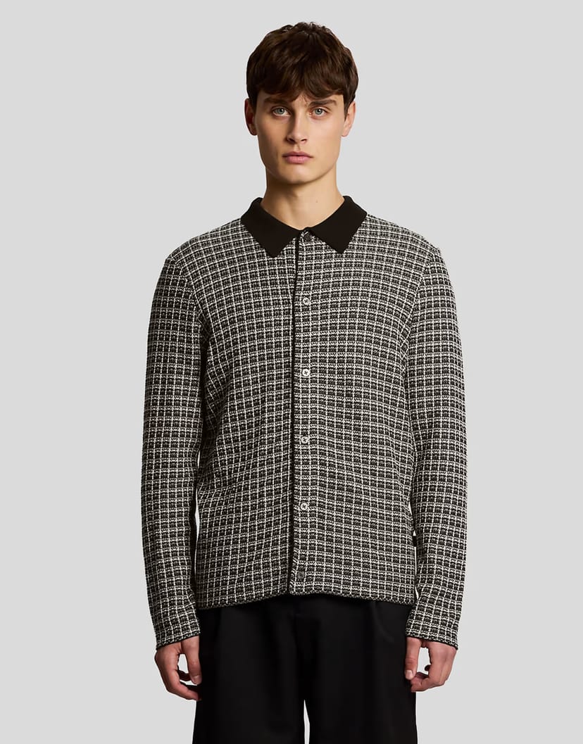ASOS Lyle & Scott Mid knits basketweave jacquard cardigan in w835 lacquer - 1