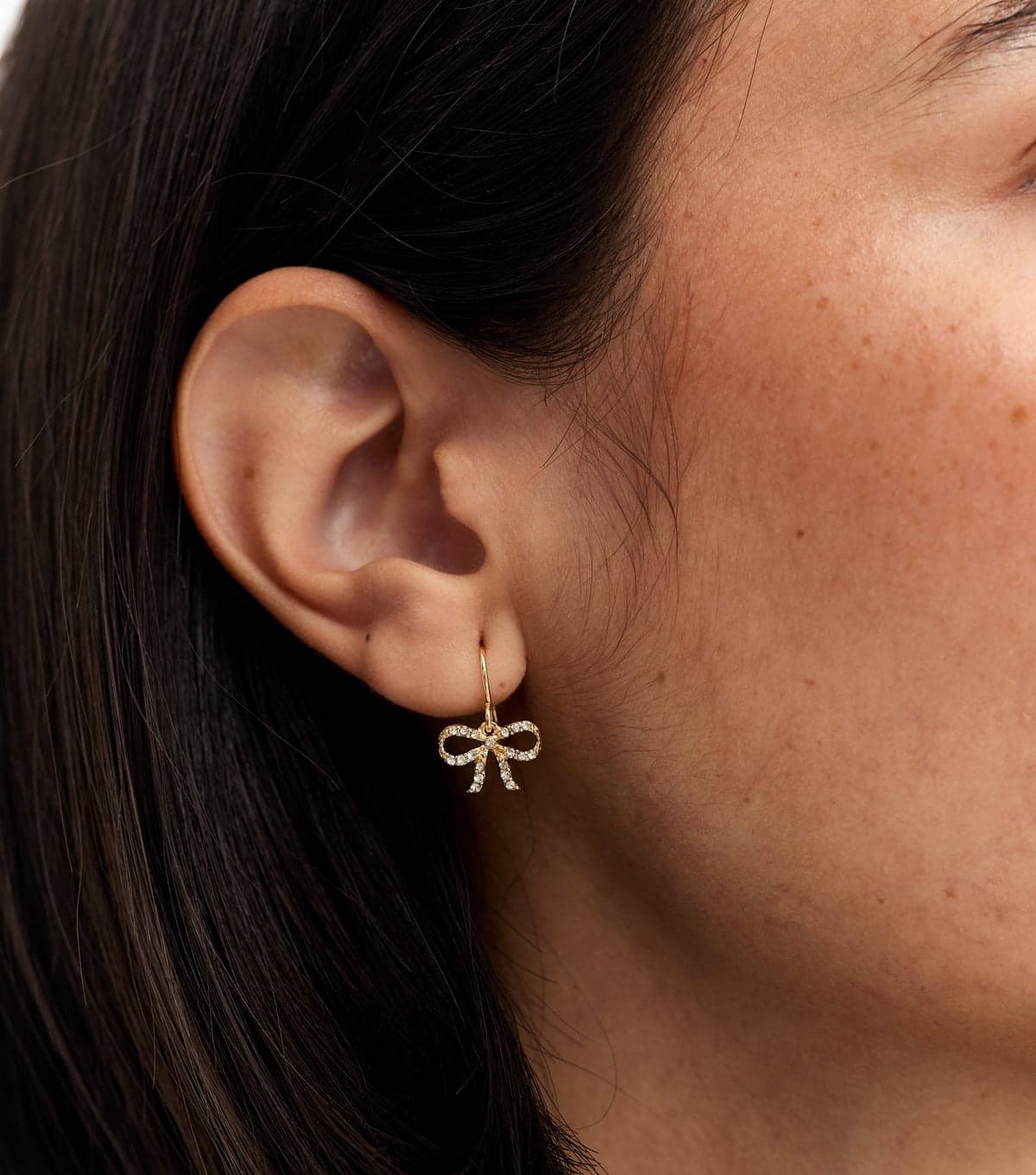 New Look Gold Tone Diamante Bow Earrings New Look