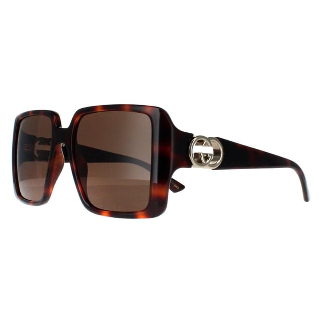 Gucci Gucci Women's Square Dark Havana with Gold Dark Brown GG1692S - 2