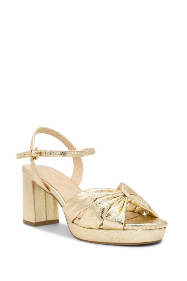 Paradox London Paradox London Women's Wide Fit 'Nerita' Platform Heeled Sandals in Metallic Gold - 2