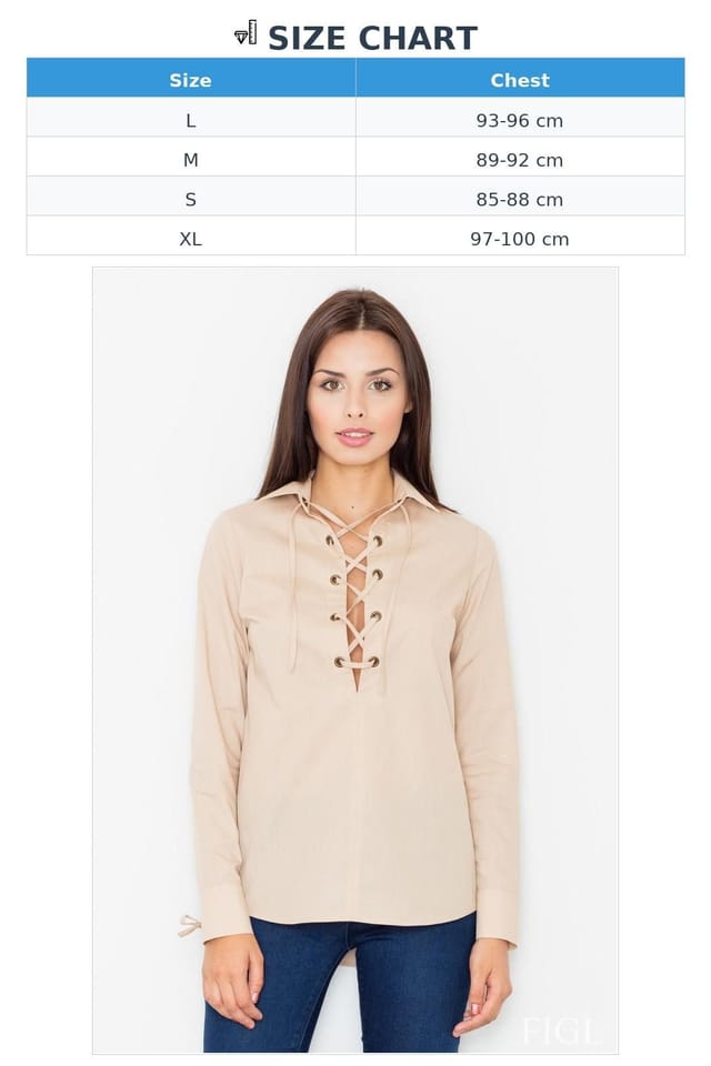 Love Lace Love Lace Women's Cotton Polyester Long Sleeve Blouse Intertwined in Beige - 2