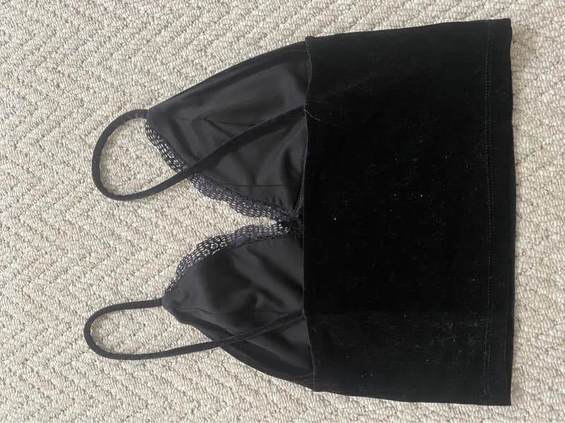 Bershka velvet tank top with lace lining