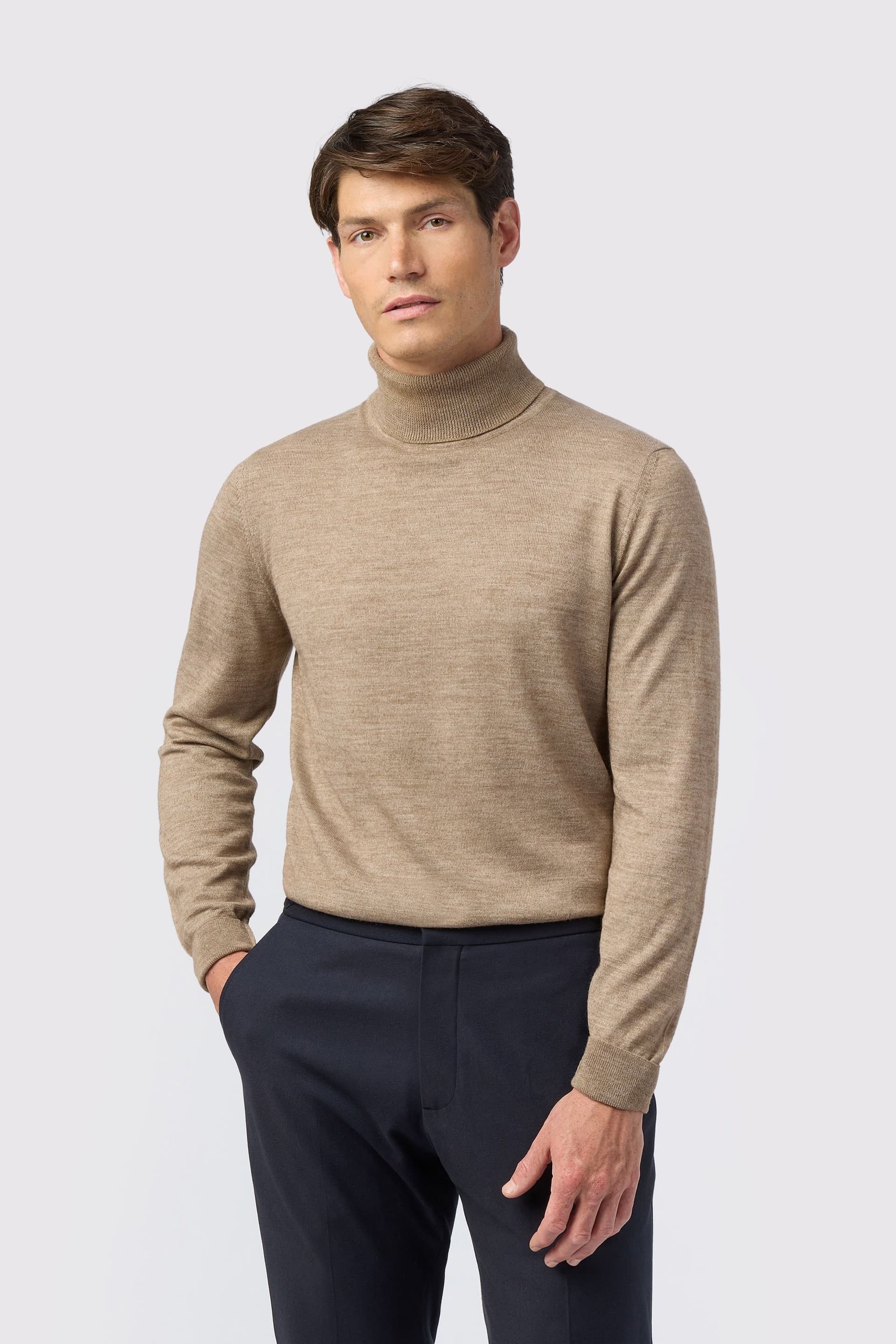 Melka Melka Men's Yellow Merino Roll Neck Jumper
