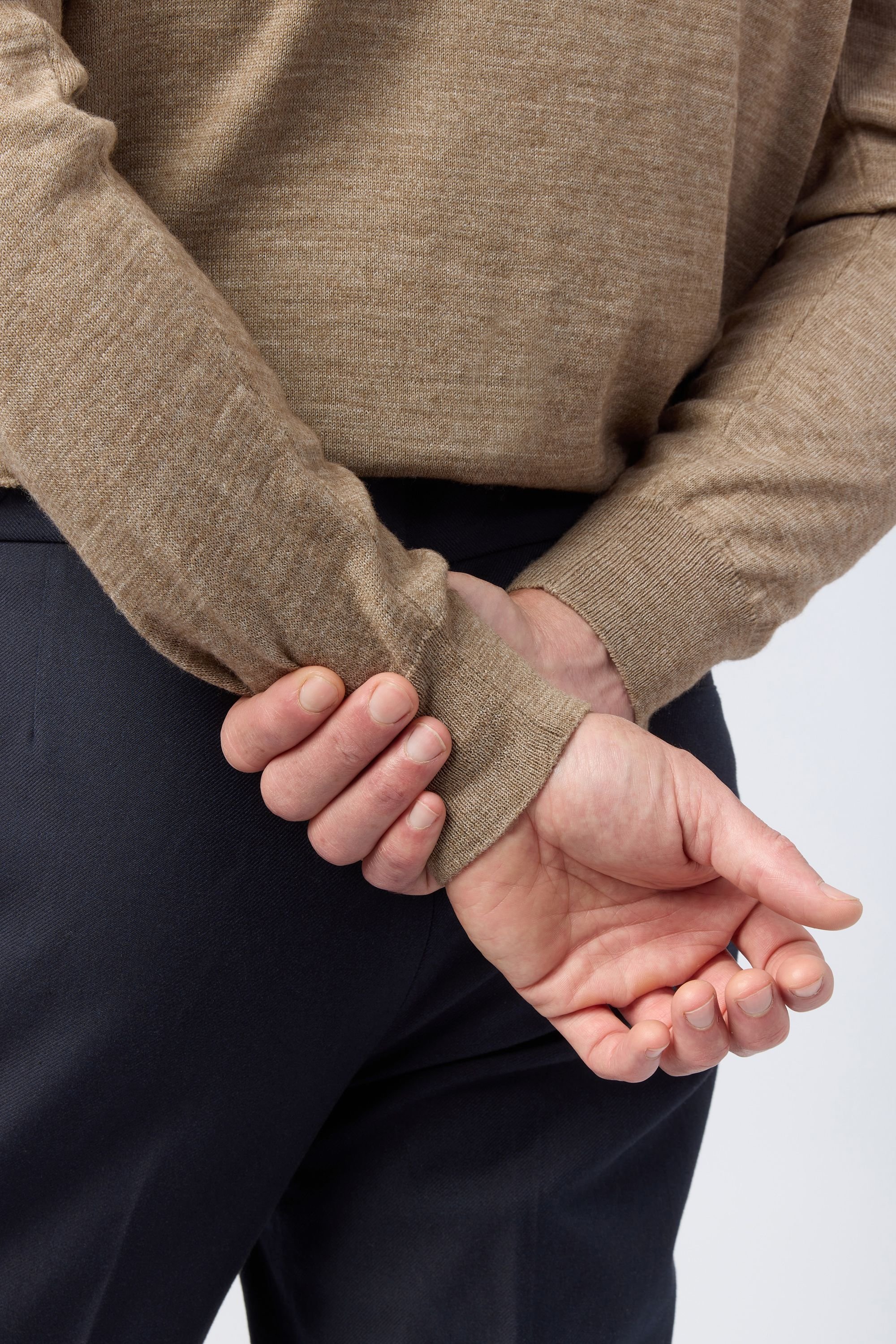 Melka Melka Men's Merino Knit Roll Neck Jumper in Yellow - 4