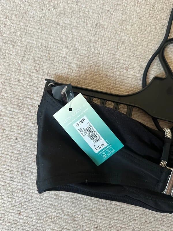 New Look Black halter bikini top