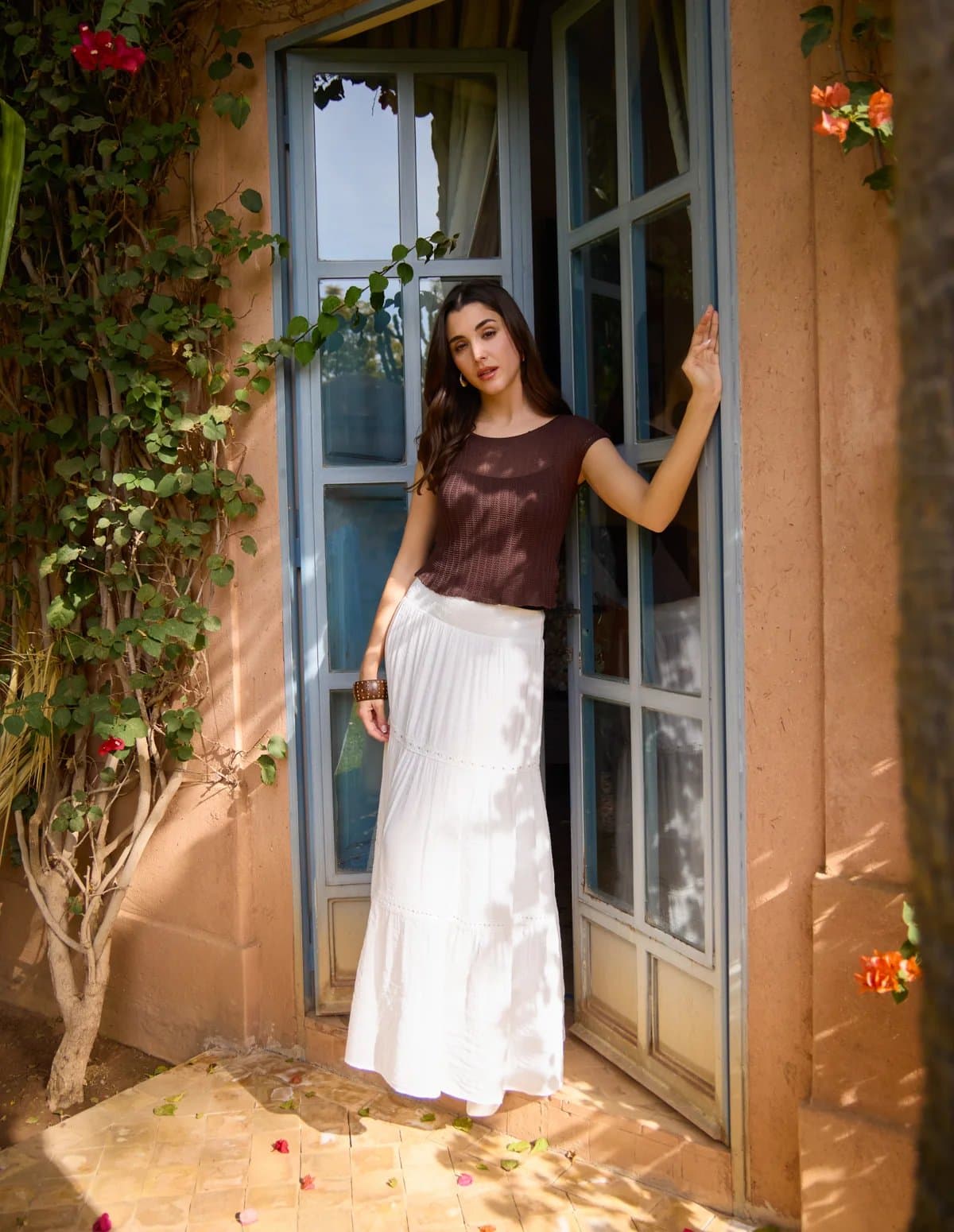 Blue Vanilla Mix Crochet Maxi Skirt
