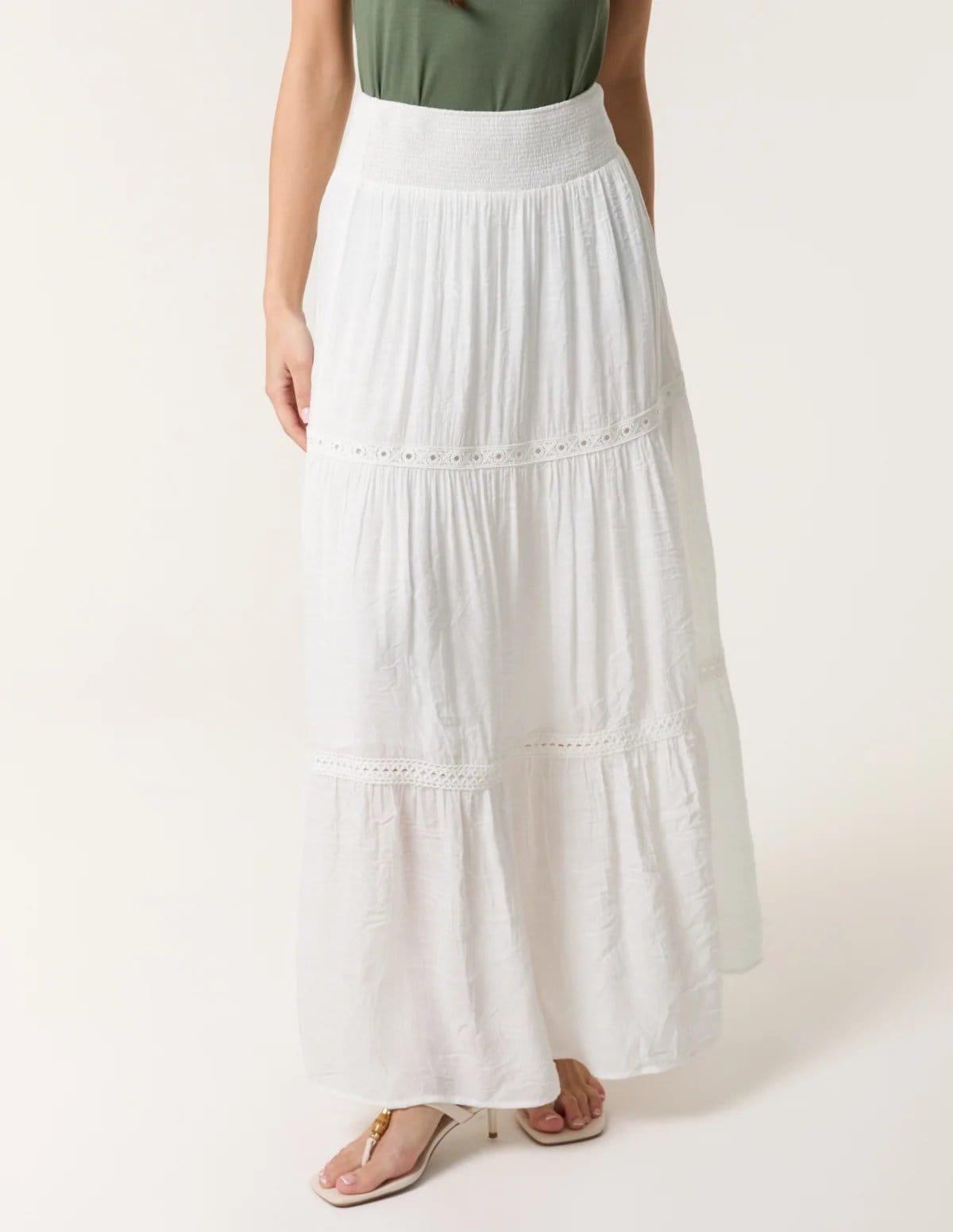 Blue Vanilla Mix Crochet Maxi Skirt - 4