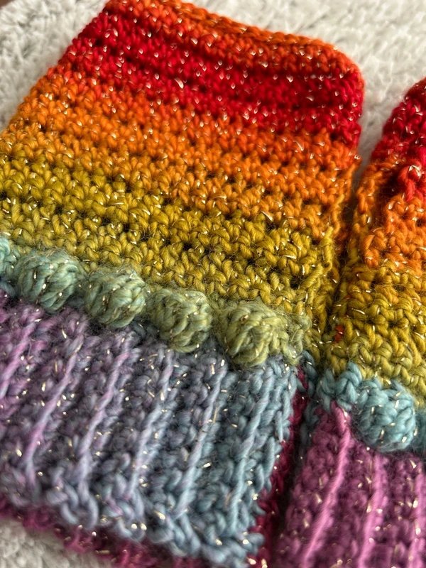 handmade crochet Handmade Crochet fingerless mitts / gloves / wrist warmers - 1