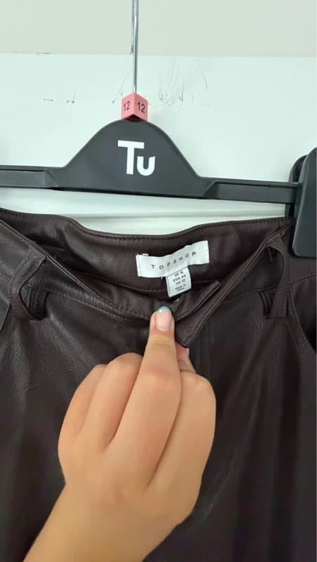 Topshop topshop brand new brown leather trousers