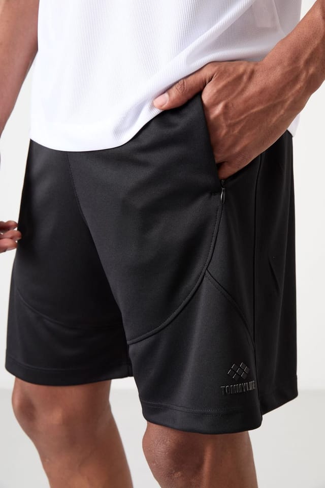 Tommy Life Tommy Life Men's Polyester Sweat Shorts in Black - 3