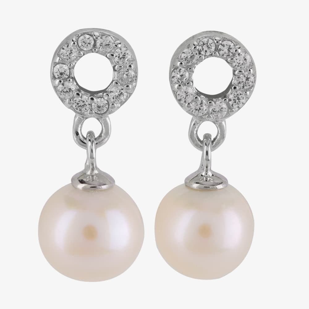 T.H.Baker T.H.Baker Silver Freshwater Pearl Dropper Earrings