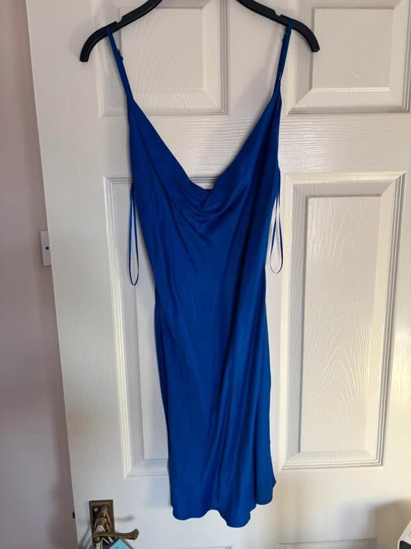 Bershka Blue silk mini dress