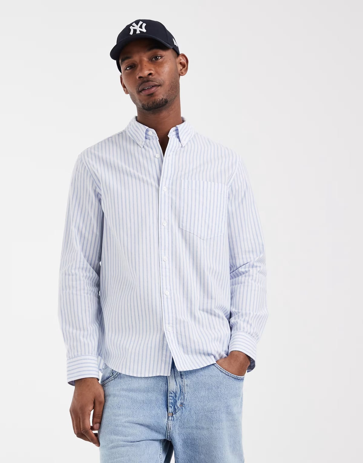 ASOS Calvin Klein Jeans oxford shirt in light blue stripe - 1