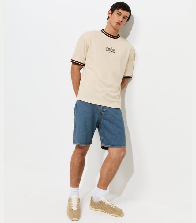 New Look Men's Only & Sons Cream Cotton Rich Classiques Boxy T-Shirt New Look - 2