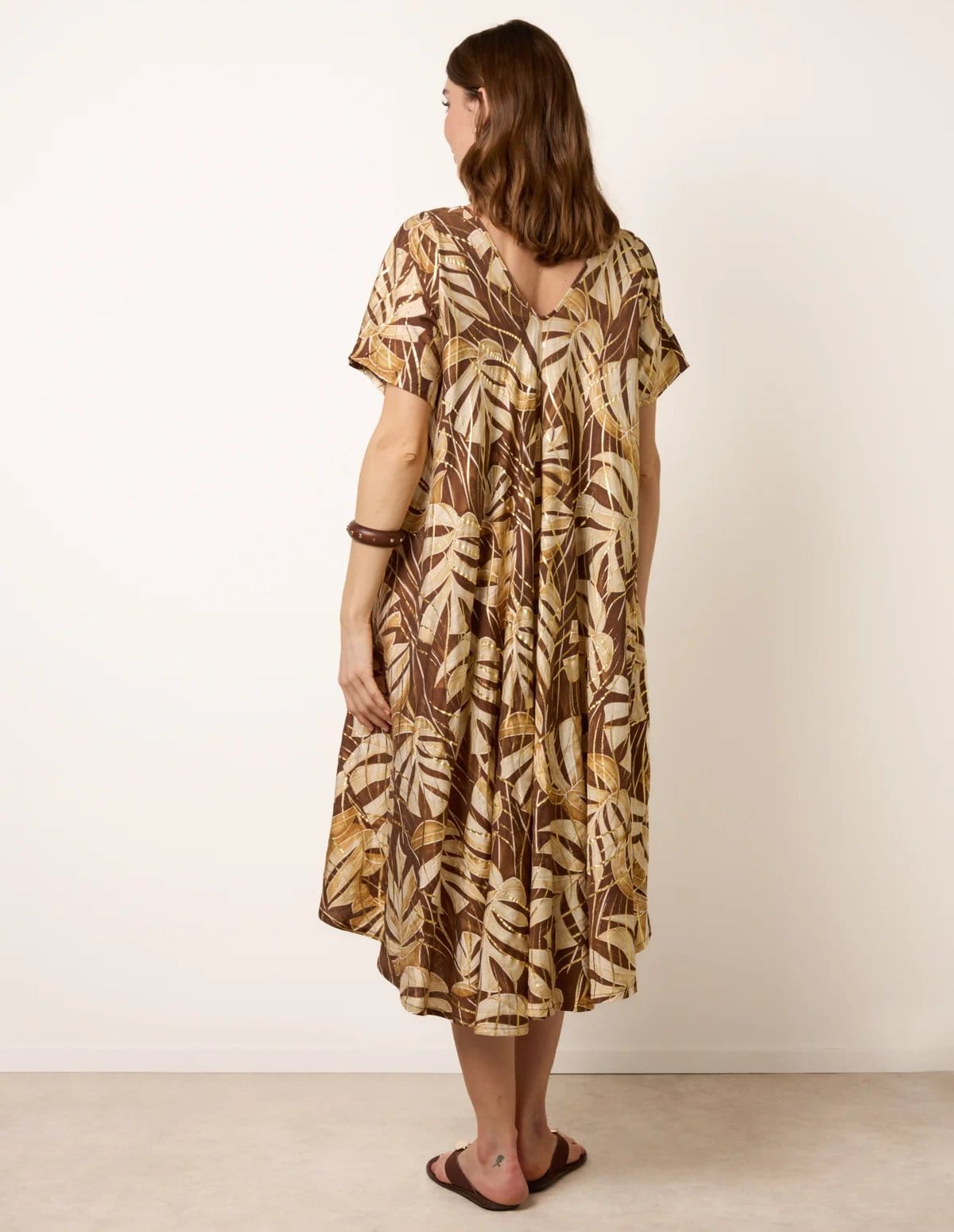 Blue Vanilla Topical Print Kimono Style Oversized Dress - 4