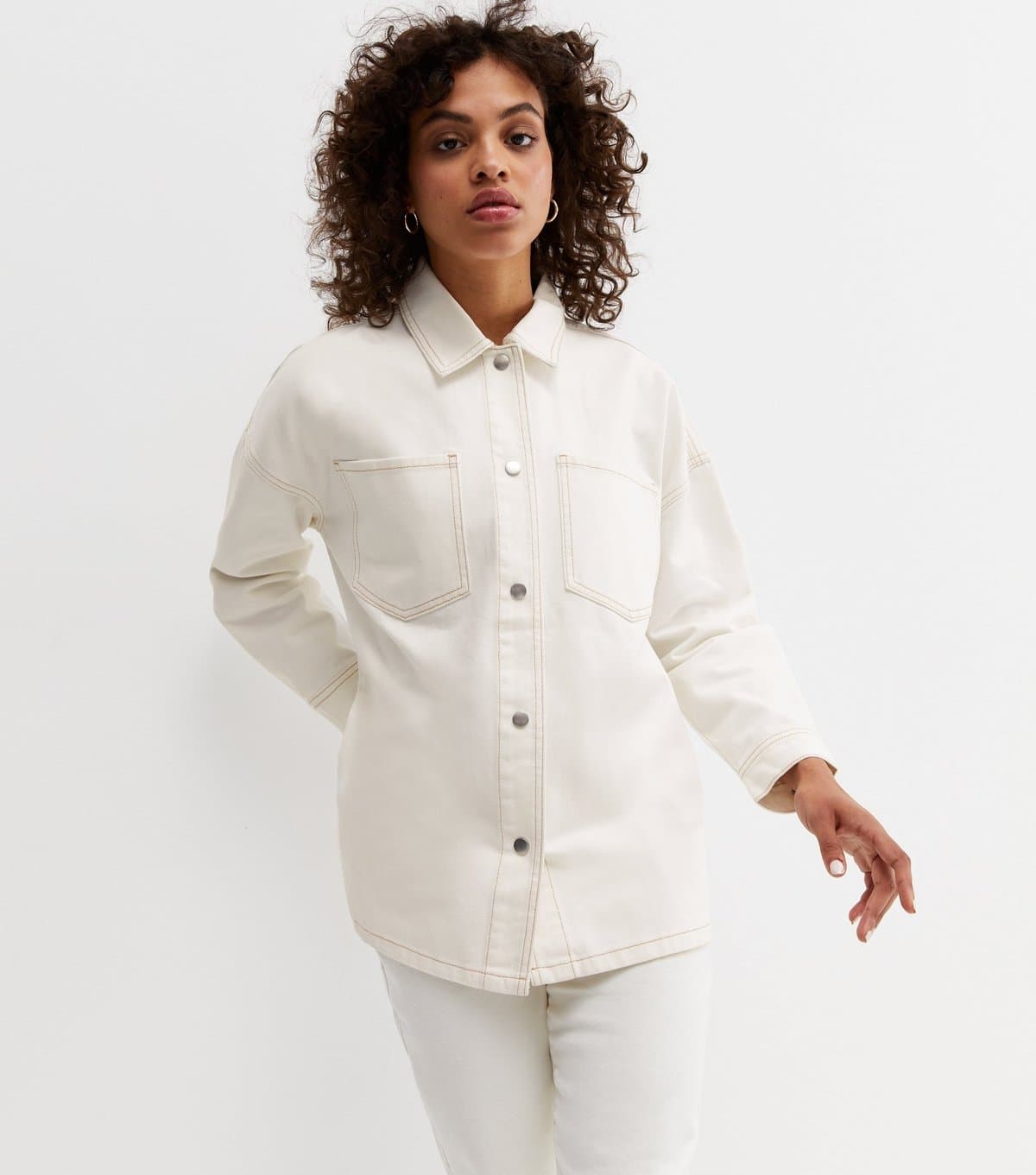 New Look New Look Off White Denim Shacket