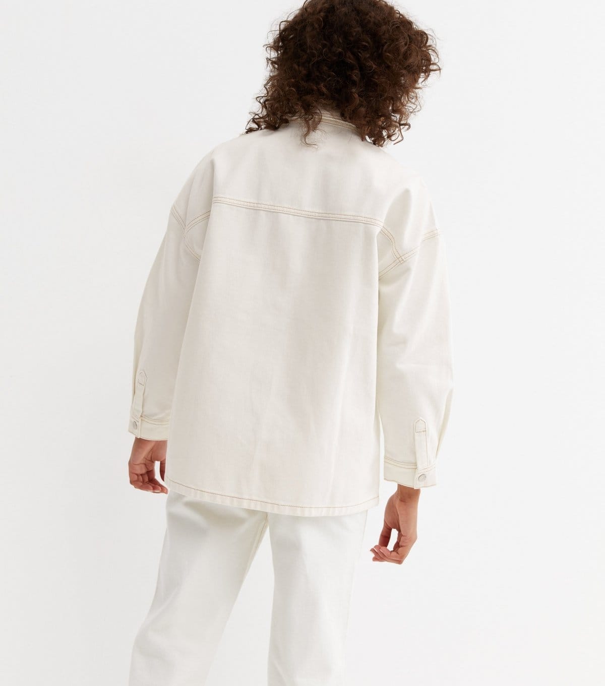 New Look Women's Off White Denim Shacket New Look - 4