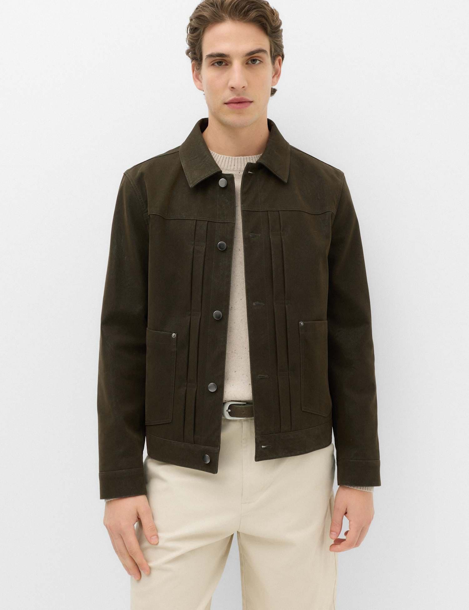 Marks & Spencer M&S Faux Suede Utility Jacket Khaki
