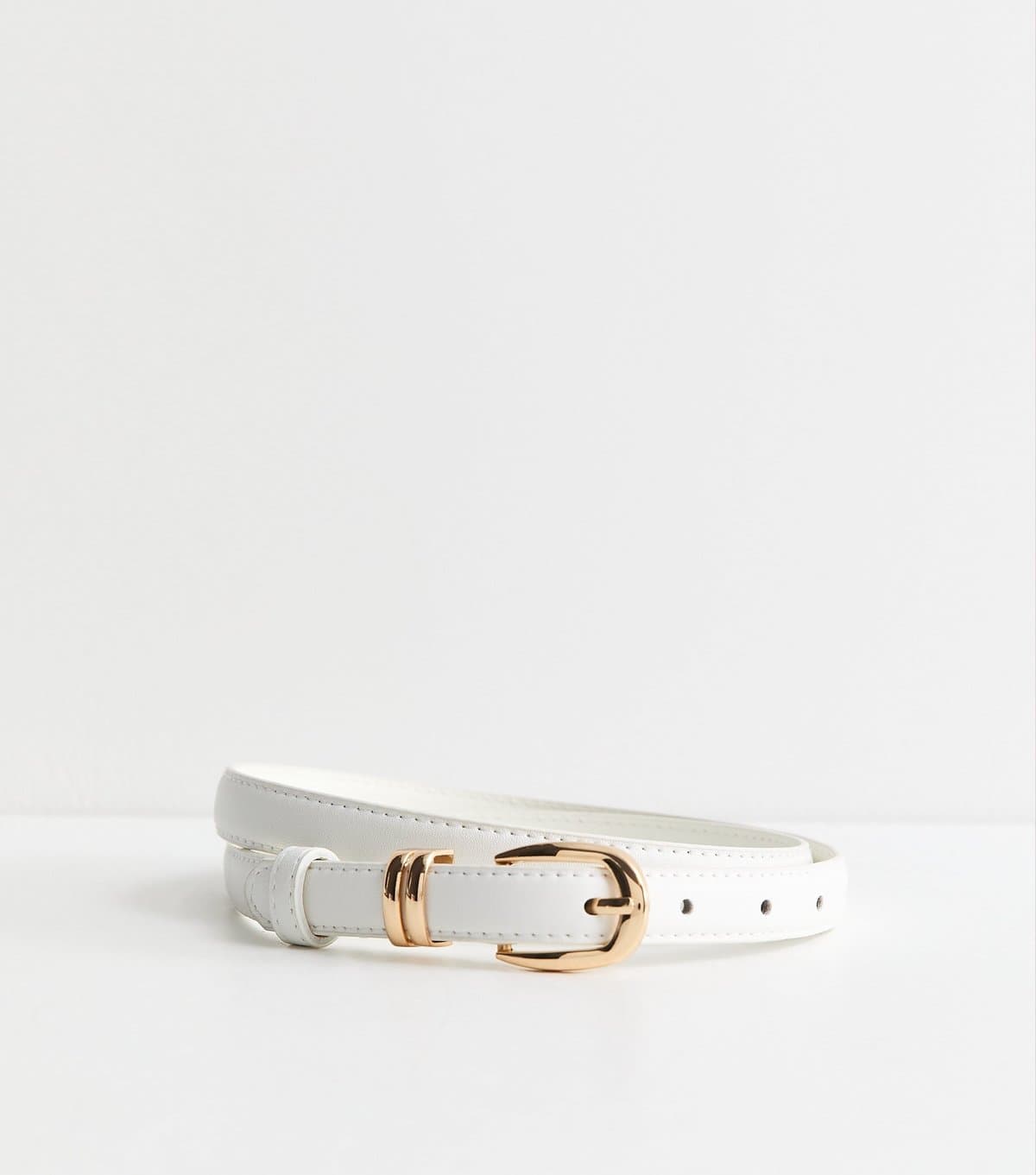 New Look New Look White Faux Leather Skinny Belt