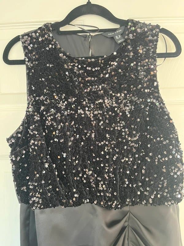 New Look New Look black sequin midi dress UK 12 elegant evening party
