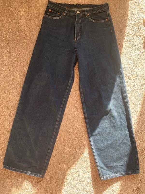 Weekday Navy Loose Baggy Wide Leg Jeans