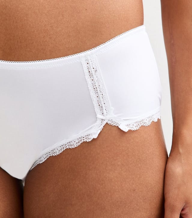 New Look Women's White Lace Trimmed Bow Embellished Briefs New Look - 2