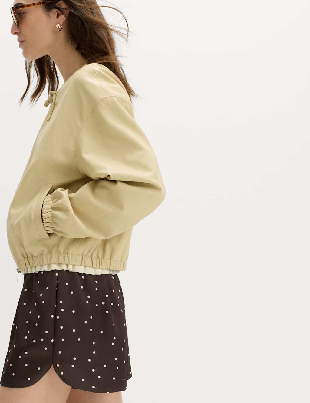 Marks & Spencer M&S Satin Polka Dot Printed Shorts Brown Mix - 2