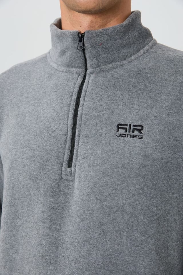 Tommy Life Tommy Life Men's Plush Half-Zip Sweatshirt in Grey - 3