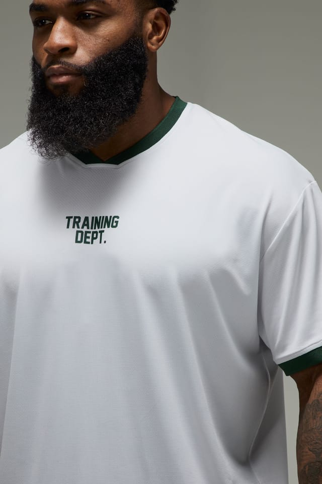Training Dept. Training Dept. Men's Training Dept Contrast Trim Oversized T-shirt in White - 3