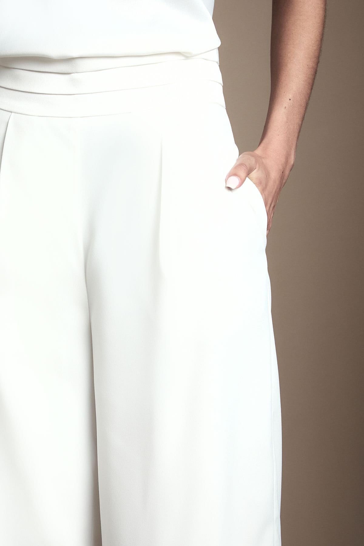 Coast Coast Women's Satin Trim High Waist Wide Leg Bridal Trouser in Ivory - 4