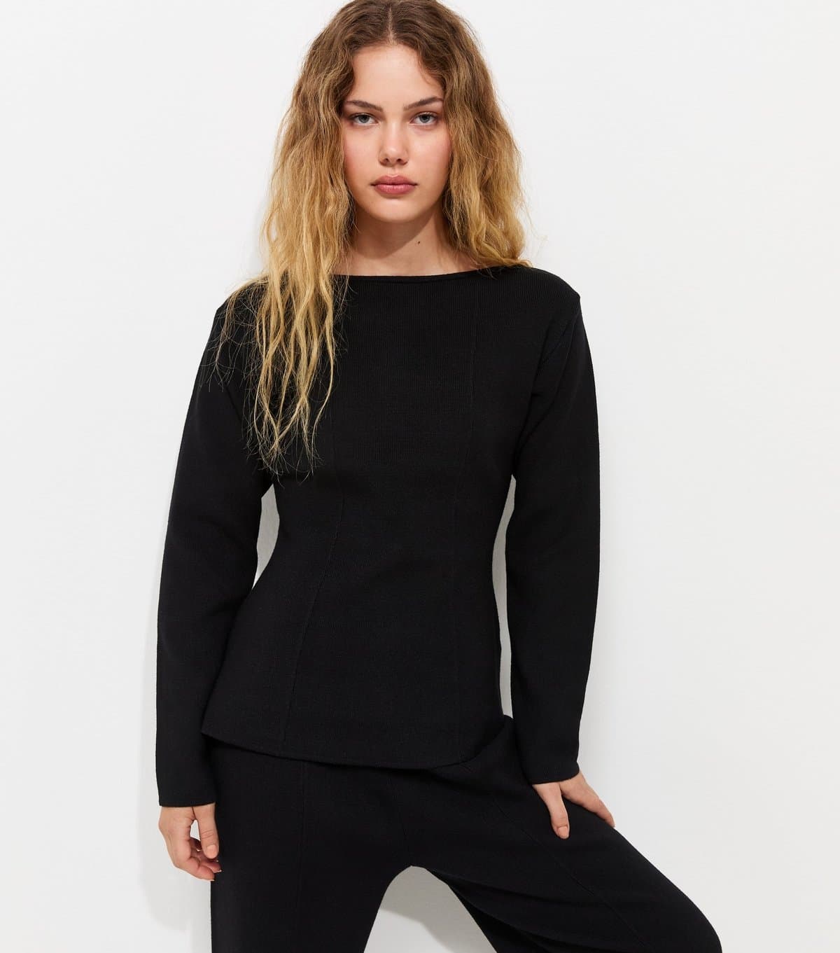 New Look Women's Black Compact Knit Longline Jumper New Look